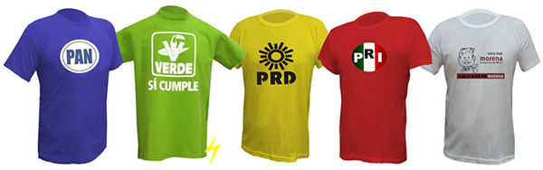 Playeras campaña de colores impresas 